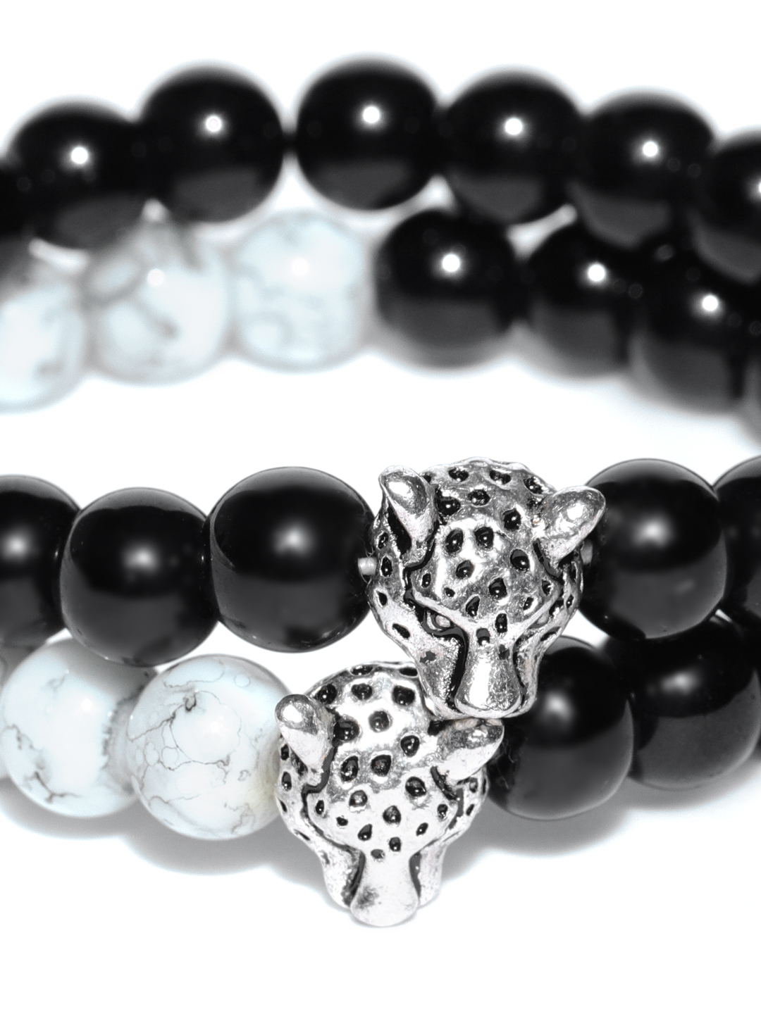 YouBella Unisex Set of 2 Natural Beaded Elasticated Bracelets